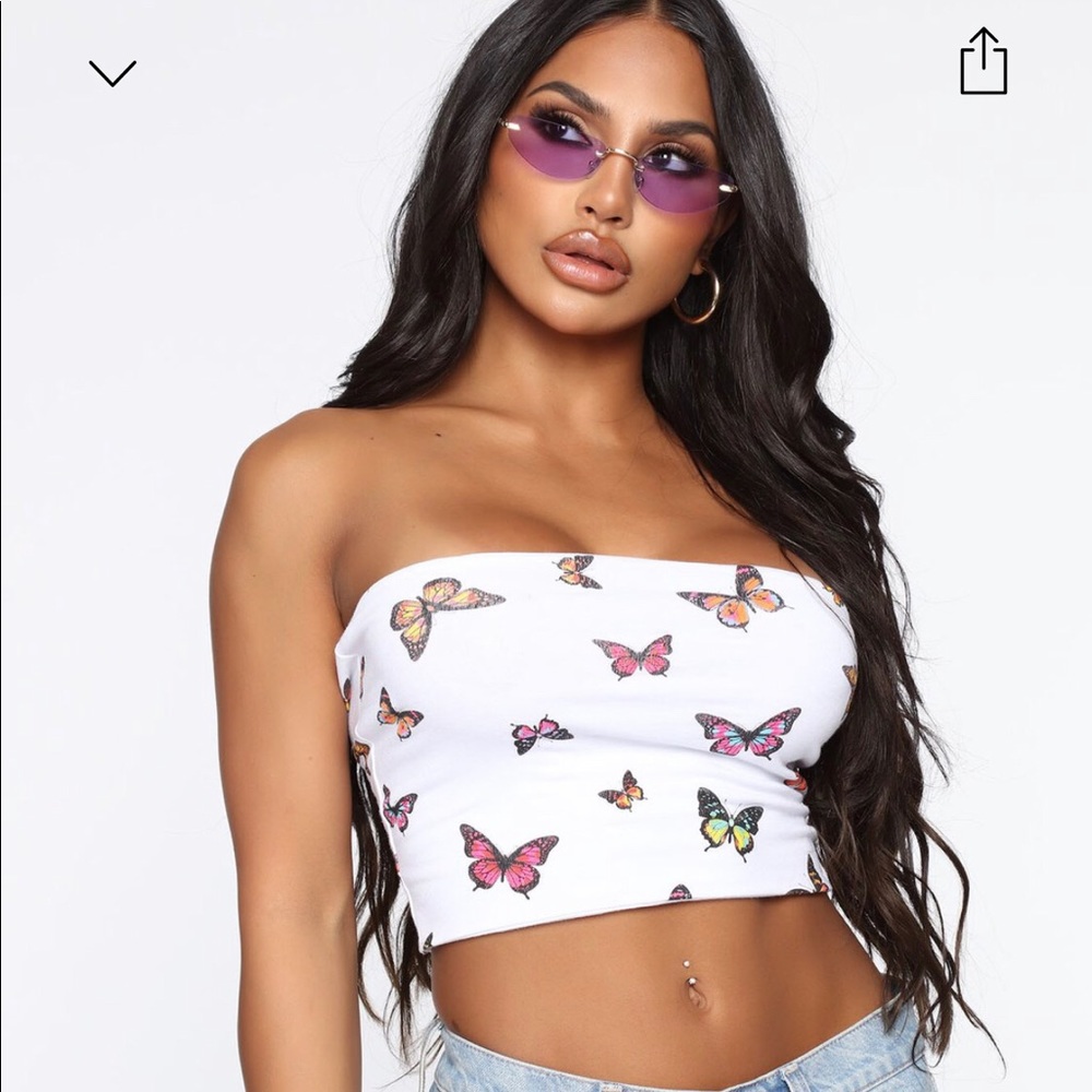 Butterfly Tube Crop Top FASHION NOVA